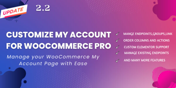 WooCommerce Customize My account Pro